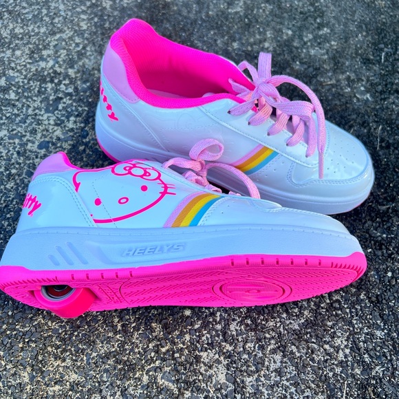 Heelys Shoes - Heelys Women’s White and Pink Sneakers with Rainbow